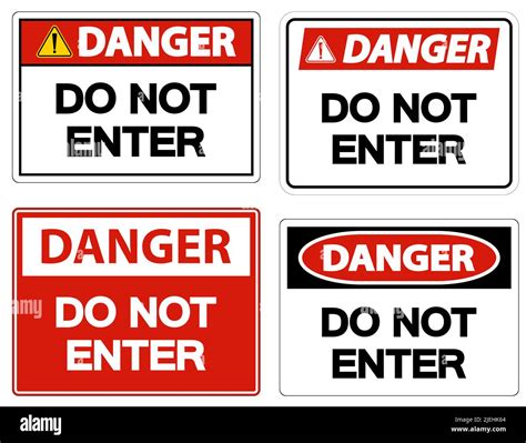 Danger Do Not Enter Symbol On White Background Stock Vector Image And Art