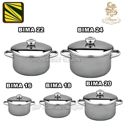 Jual Bima Prima Panci Saucepot 16 Cm 18 Cm 20 Cm 22 Cm Dan 24 Cm