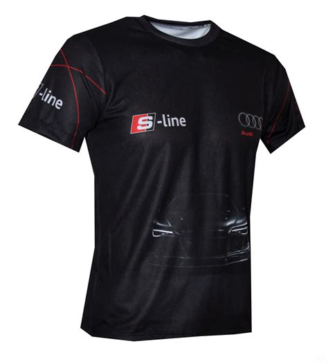 Audi T Shirt With Logo And All Over Printed Picture T Shirts With All Kind Of Auto Moto