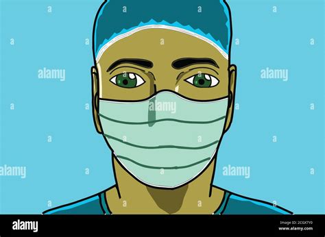 This Is An Illustration Of A Doctor Wearing A Mask Stock Vector Image And Art Alamy