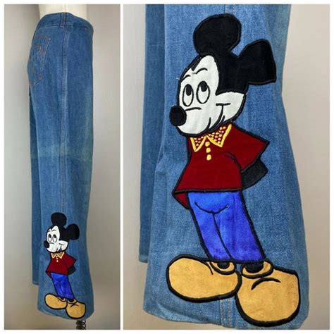 Disney Jeans Vintage S Mickey Mouse Blue Jeans X Walt