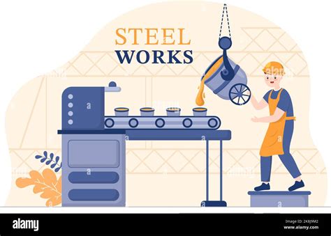 Steelworks With Resource Mining Smelting Of Metal In Big Foundry And