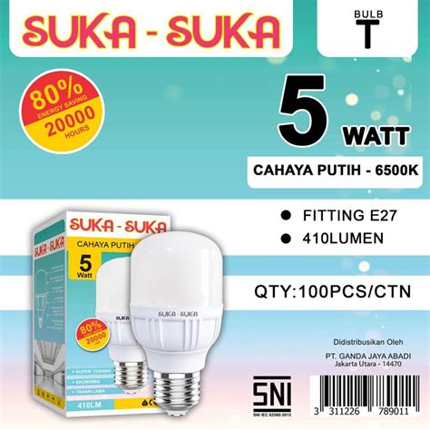 Jual Lampu LED Bohlam Suka Suka 5 Watt Termurah Lampu LED Capsule 5