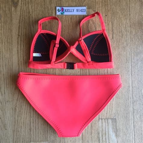 Triangl Swimwear Swim Brand New 0 Neoprene Crochet Red Swimsuit Set