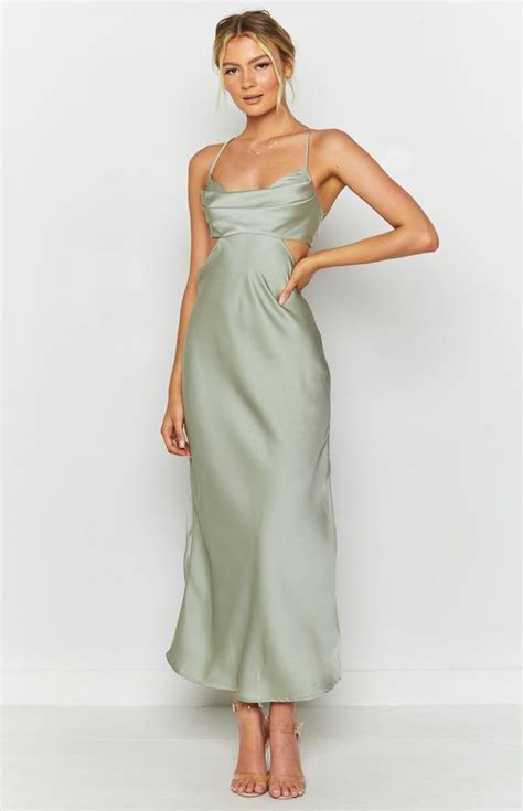 Green Slip Dress Maxi Moved History Image Bank