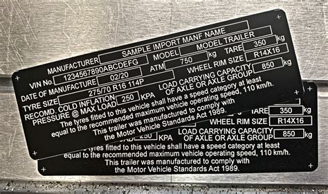 Durable Compliance Plate For Used Imported Trailer Engraving Crew