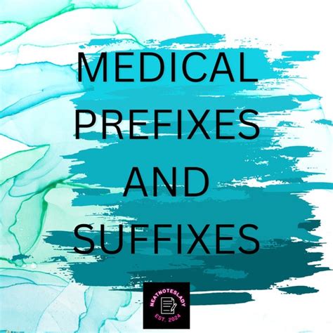 Medical Suffixes And Prefixes Etsy