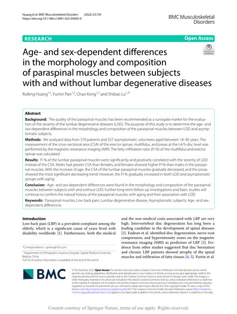 Pdf Age And Sex Dependent Differences In The Morphology And