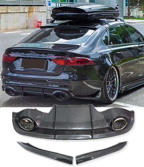 For Jaguar XF XFL 16 20 Real Carbon Rear Diffuser Bumper Lip Spoiler