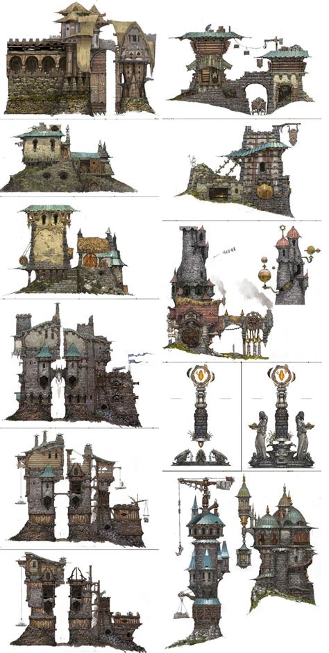 Several Different Types Of Buildings And Structures