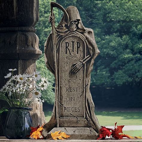 Rest In Pieces Grim Reaper Tombstone Statue Reaper Statue Statue