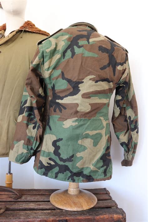 Vintage 1980s 80s Alpha Industries US Army Woodland Camo Camouflage M