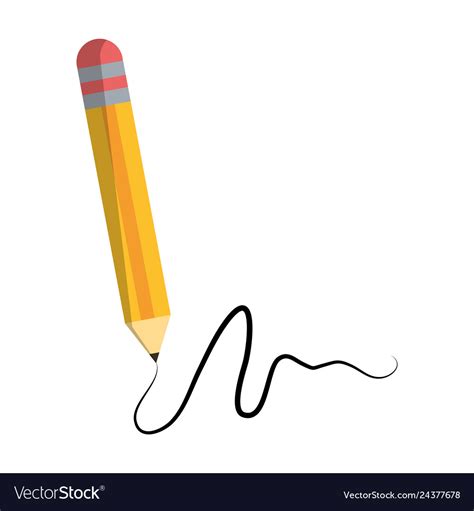 Pencil writing isolated cartoon Royalty Free Vector Image