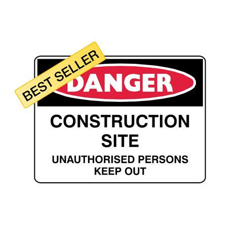 DANGER CONSTRUCTION SITE SAFETY SIGNS – Sign Centre your print & sign ...