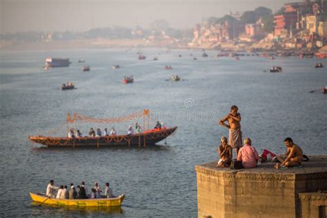 Banks on the Holy Ganges River in the Early Morning. According To Legends, the City Was Founded ...