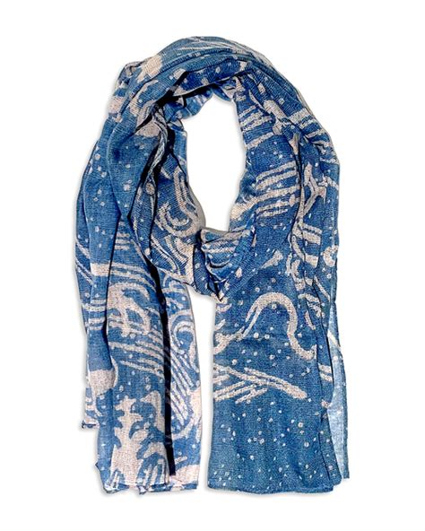 Japanese Textile Length Wave Scarf Mfa Boston Shop Ts From The Museum Of Fine Arts Boston