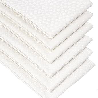 6 Fat Quarters Bundle Tone On Tone Classic White Fabrics In White