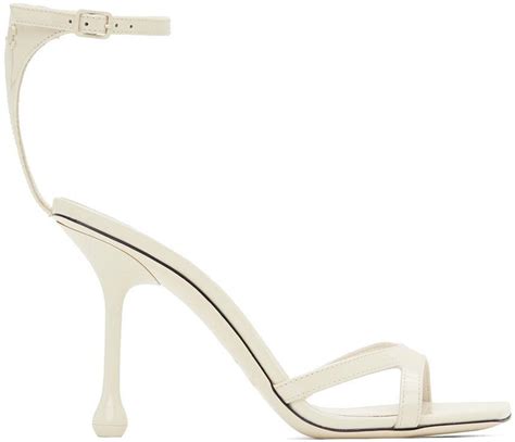 Jimmy Choo Off White Ixia Heeled Sandals In Metallic Lyst