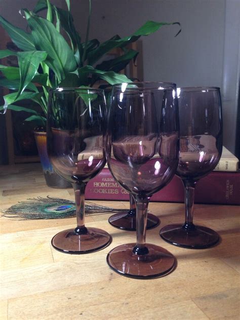 Set of Purple Wine Glasses