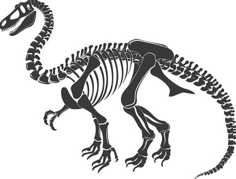 AI generated Silhouette Dinosaur skeleton black color only 39605652 ...