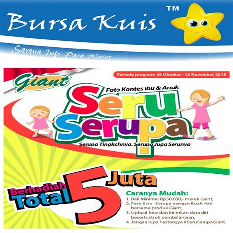 Kontes Foto Serupa Ibu Dan Anak Giant Berhadiah Voucher Belanja Total 5