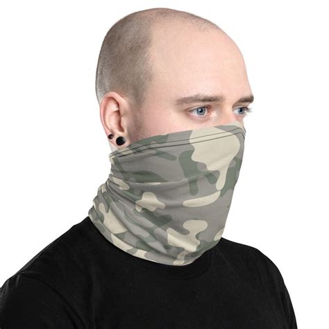 Grey Camo Neck Gaiter Face Shield Bandana Unisex Etsy