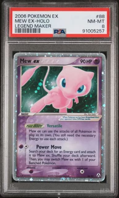 MEW EX 88 92 EX Legend Maker Holo Rare Pokemon Card PSA 8 EUR 158 84