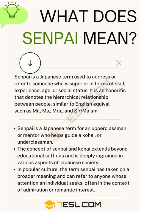 Senpai Meaning Origin And Examples • 7esl