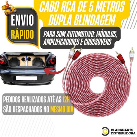 Cabo Rca 5 M Dupla Blindagem Som Carro Crossover Automotivo Shopee Brasil