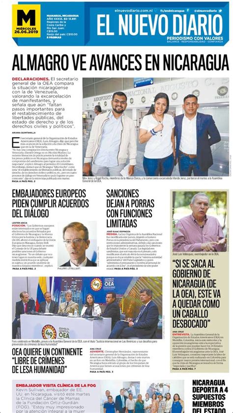 El Nuevo Diario Nicaragua 26 De Junio De 2019 Infobae