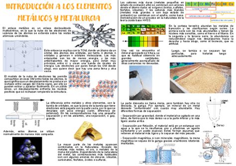 Tema 11 Introduccion A Los Elementos Metalicos Y Metalurgia Pdf