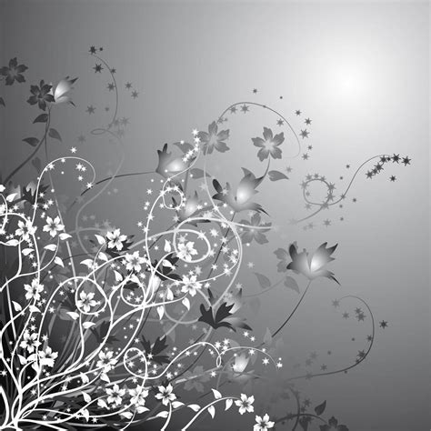 Silver Flowers Vector Art And Graphics