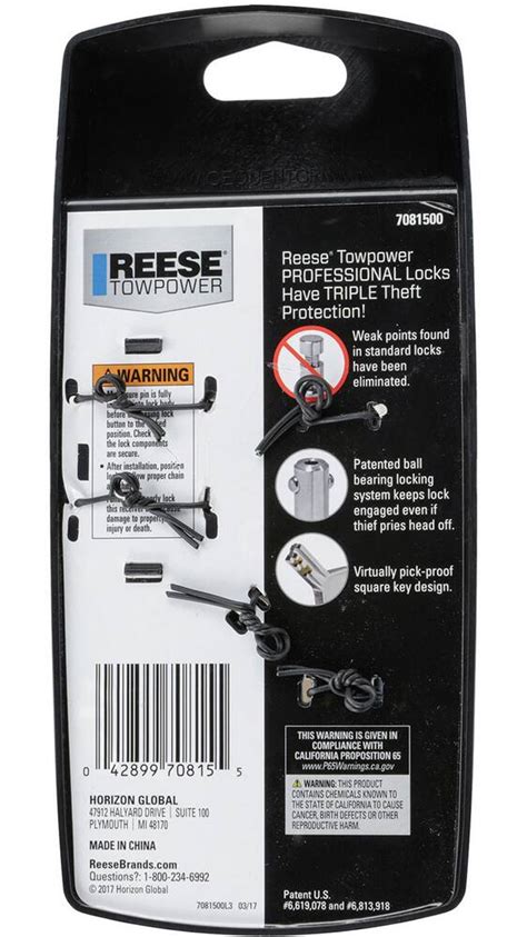 Reese Towpower Class V Professional Receiver Lock Canadian Tire