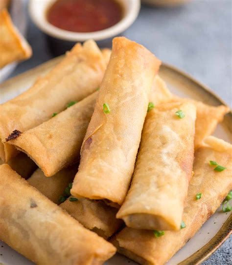 Crispy Spring Rolls Recipe The Flavours Of Kitchen