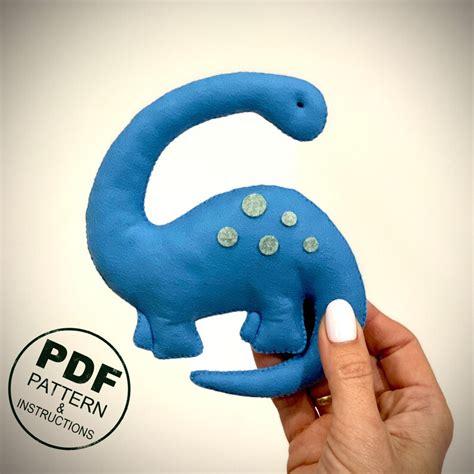 Dinosaur Sewing Pattern PDF Felt Brontosaurus Brachiosaurus Sewing