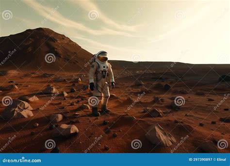 Astronaut Landed On The Planet Space Man Ai Generative Stock