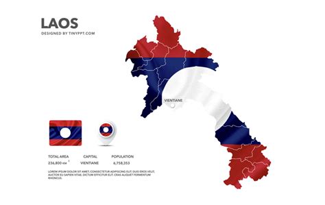 Laos Map Slide Powerpoint Tinyppt