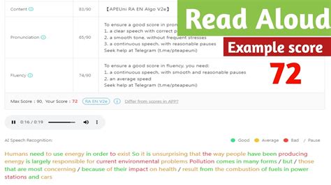 Pte Speaking Read Aloud Example Score Pte Read Aloud Tips And