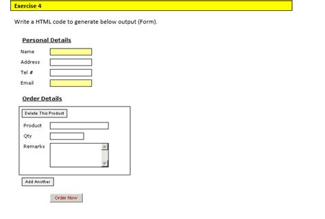 Solved Exercise 4 Write A HTML Code To Generate Below Output Chegg