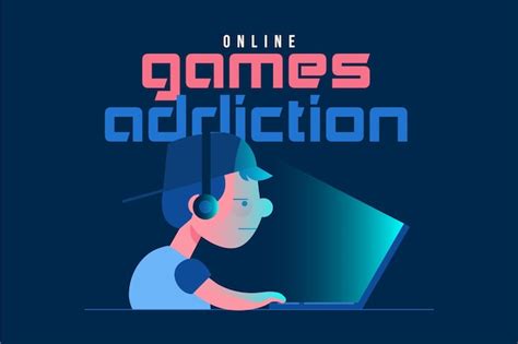 Free Vector Online Games Addiction Illustration