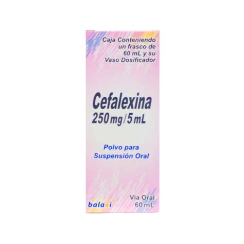 Cefalexina Suspensión en Polvo 250mg 5ml x 60ml Balaxi Farmadon La