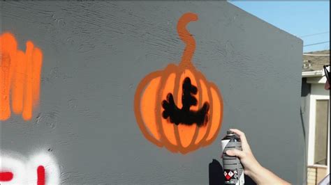 First Time Spray Painting Halloween Art Project Youtube