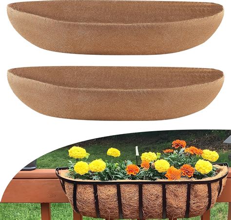 Sinimaka Coco Liners For Planters 48 Inch 2 Pack Trough Window Box Liners Coconut