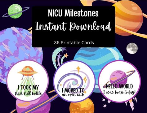 Nicu Milestone Printables Space Theme Etsy