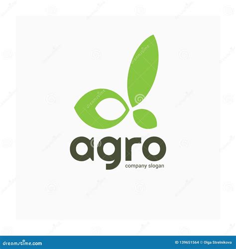 Agricultural Company Logo Letter Alpha From Leaves Green Eco Friendly