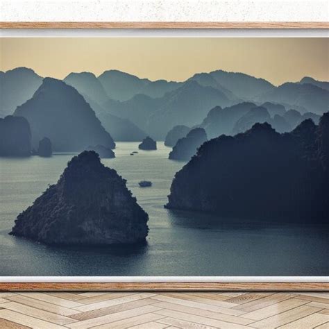 Halong Bay Vietnam Asia Art Print Travel Graphical Wall Etsy