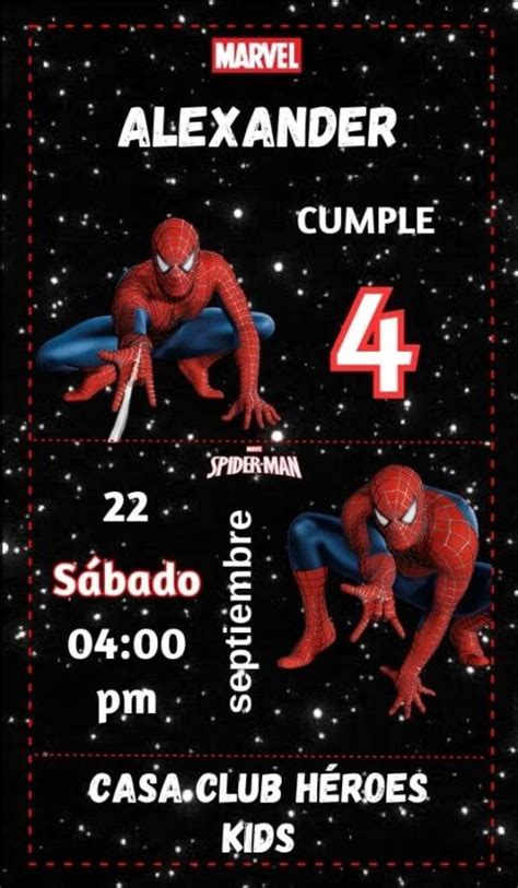 Top Invitaciones De Spiderman Gratis Video Y Tarjetas