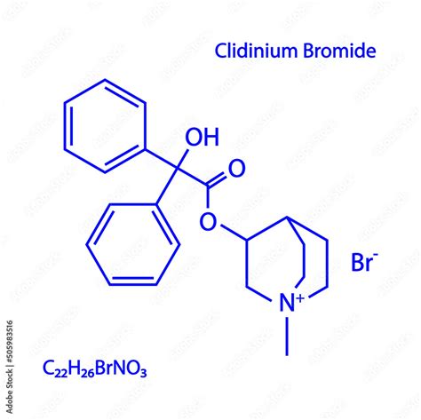 Clidinium Bromide Drug Molecule Chemical Structure Skeletal Formula