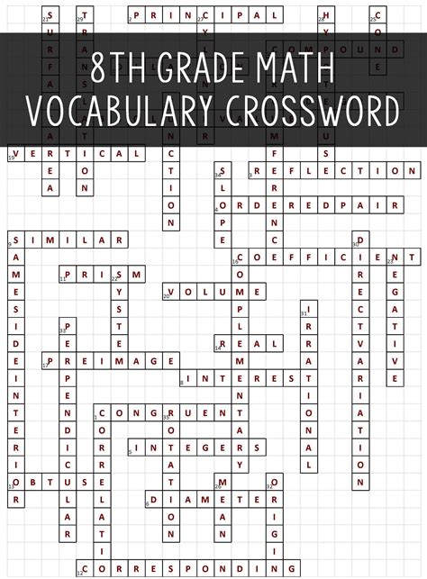 Th Grade Ccs Math Vocabulary Crossword