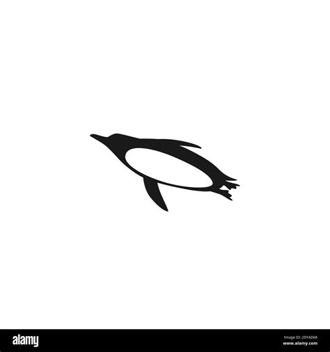 Black Antarctic Penguin Silhouette Icon Standing Pinguin Vector